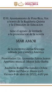 Gloria Ariceaga presenta "Mar amor" en Poza Rica