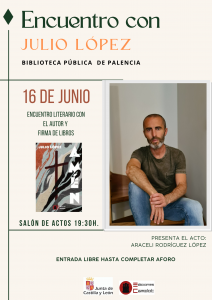 Julio López presenta "Amén" en la Biblioteca Pública de Palencia